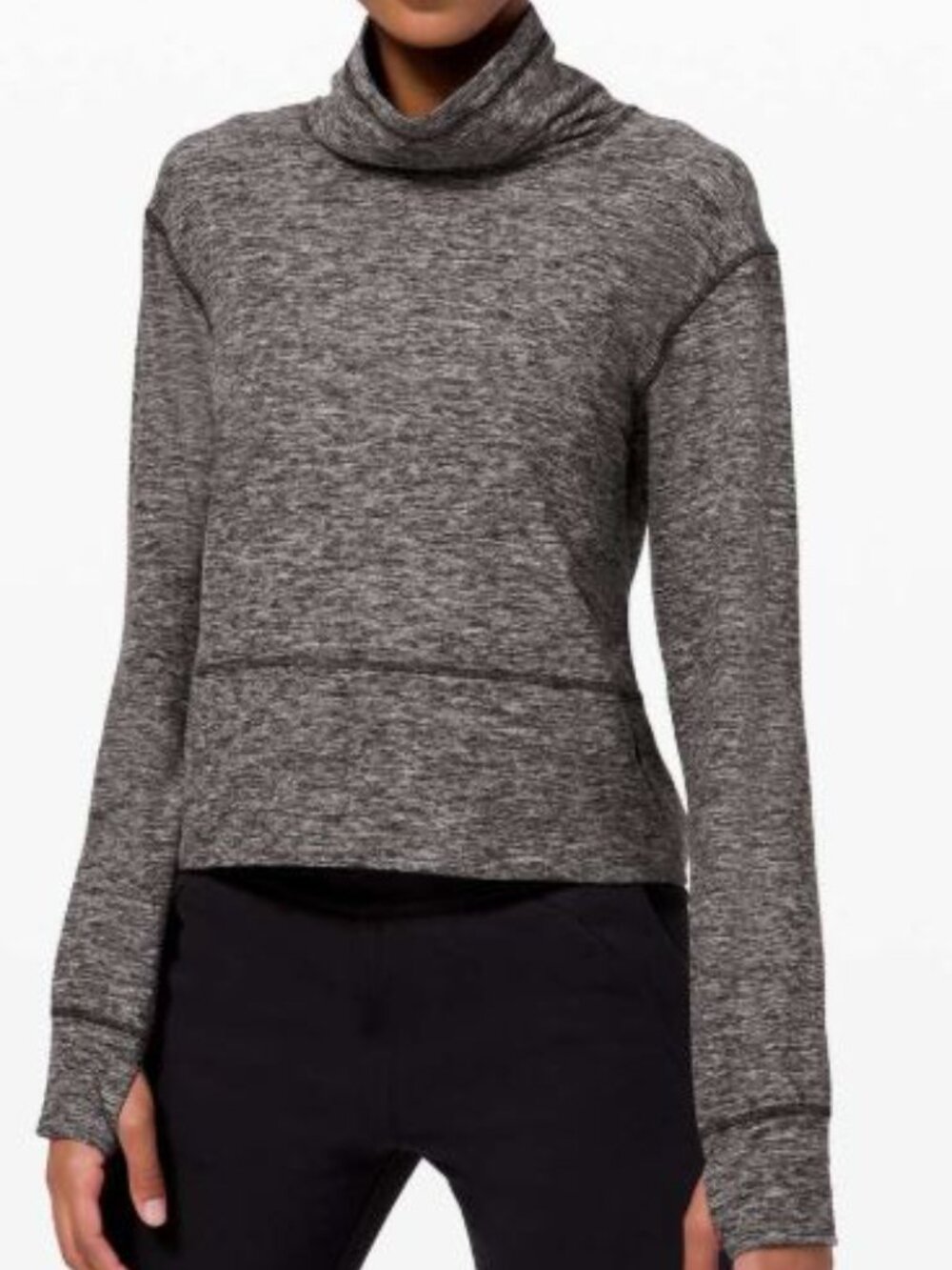 Lululemon Ready To Rulu Fleece Pullover Heathered Black - Size 6